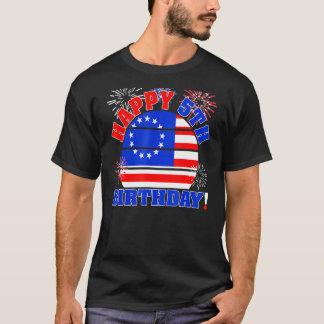 Camiseta Crianças Feliz Aniversário De 5 No Dia 4 De Julho 