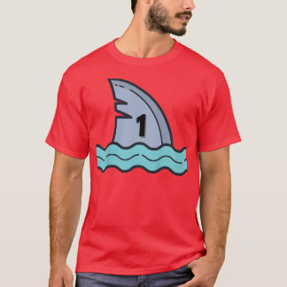 Camiseta Crianças Feliz Aniversário de Tubarão 1 Ano Crianç