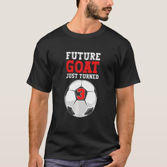 Camiseta Crianças Feliz Aniversário Futebol de 3 Anos Menin (Frente)