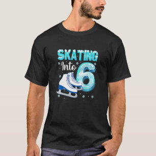 Camiseta Crianças Feliz Aniversário Ice Sking 6 Bday Outfit