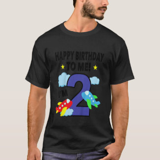 Camiseta Crianças Feliz Aniversário Para Mim Eu sou 2 Toddl