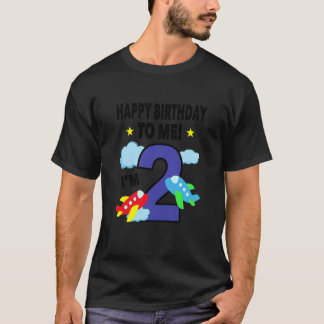 Camiseta Crianças Feliz Aniversário Para Mim Sou 2 Toddler 