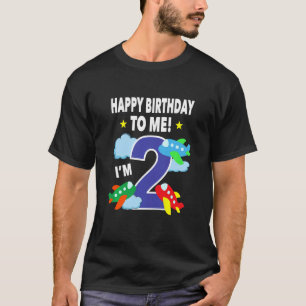 Camiseta Crianças Feliz Aniversário Para Mim Sou 2 Toddler