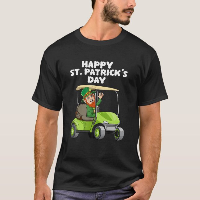 Camiseta Crianças Feliz Dia de São Patrício Leprechaun Golf (Frente)