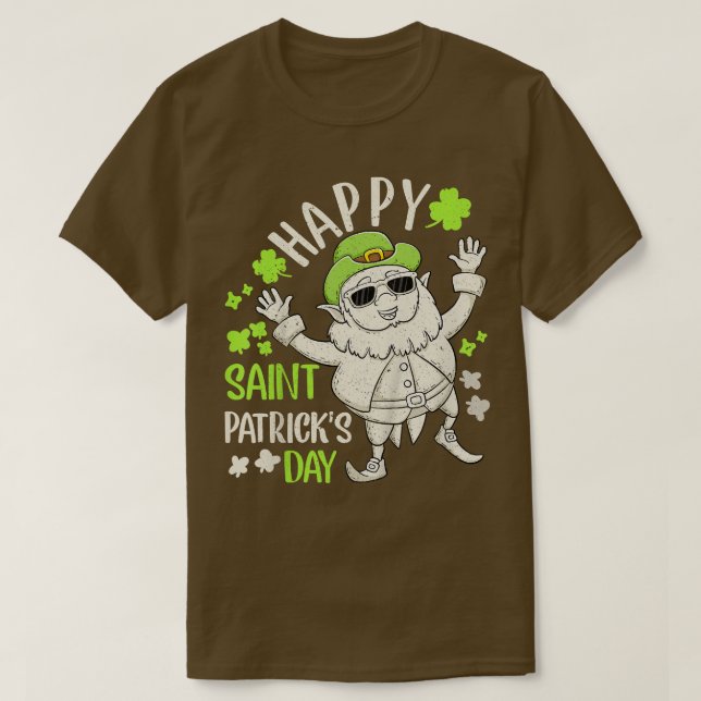 Camiseta Crianças Feliz Dia de São Patrício Leprechaun Sham (Frente do Design)