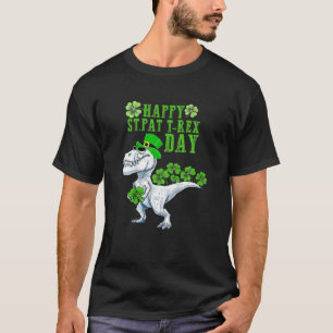 Camiseta Crianças Feliz Rua no Dia do Trex Dinossauro Dia d