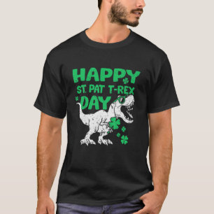 Camiseta Crianças Feliz Rua no Rex Saint Patrick Dinossaur