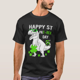 Camiseta Crianças Feliz Rua no Rex Saint Patrick Dinossaur
