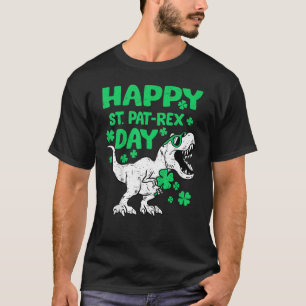 Camiseta Crianças Feliz Rua PaTRex Dinossauro Saint Patrick