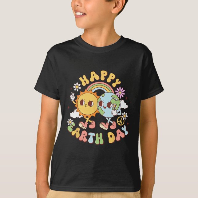 Camiseta Crianças Felizes de Professores do Dia da Terra (Frente)