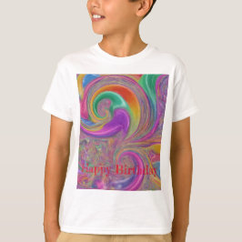 Camiseta Crianças Felizes e Coloridas de Aniversário
