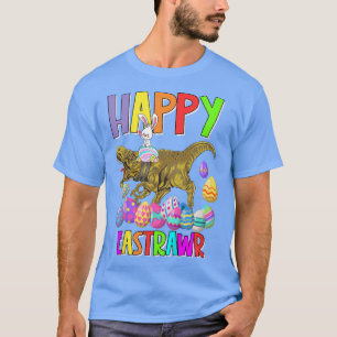 Camiseta Crianças Felizes Eastrawer Tre Dinosaur Bunny Egg 