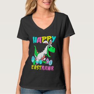 Camiseta Crianças Felizes Eastrawr T Rex Dinosaur Toddler B