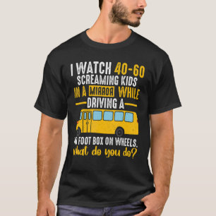 Camiseta Crianças felizes gritando em um motorista de ônibu