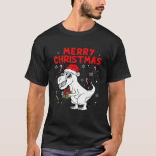 Camiseta Crianças Felizes Natal T Rex Dinossaur Engraçados