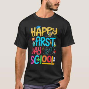Camiseta Crianças Felizes Primeiro Dia De Aula Aluno De Jar