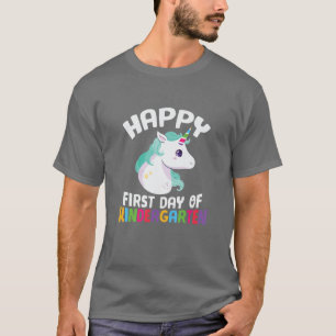 Camiseta Crianças Felizes Primeiro Dia Do Jardim De Infânci