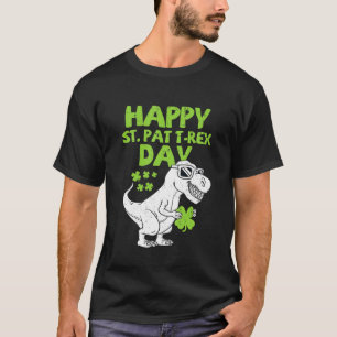Camiseta Crianças Felizes Ruas no Dia do Trex Dinossauro S