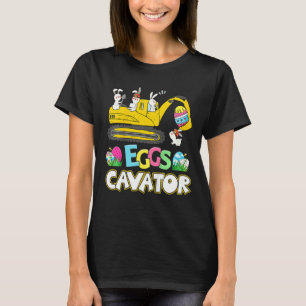 Camiseta Crianças Felz pascoa Construção Cargueiro Bunny E
