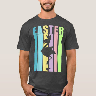 Camiseta Crianças Felz pascoa Flamingo Bunny Ouve Ovo Engra