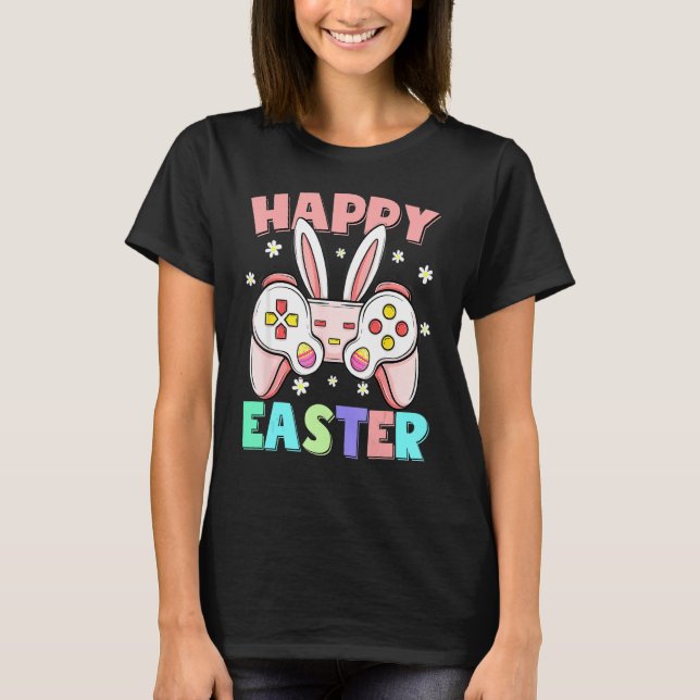 Camiseta Crianças Felz pascoa Game Controller Bunny Ears En (Frente)