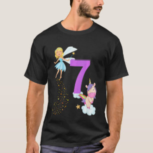 Camiseta Crianças Festa de aniversário de fadas de 7 anos T