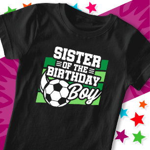 Camiseta Crianças Festa de Futebol Irmã do Aniversário