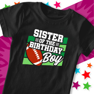 Camiseta Crianças Festa de Futebol Irmã do Aniversário