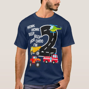 Camiseta Crianças Festas De segundo aniversário De Caminhõe