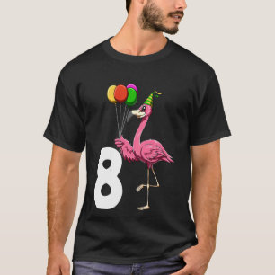 Camiseta Crianças Flamingo Birthday 8 Flamingo Theme 8º Ani