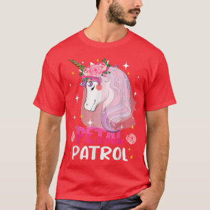 Camiseta Crianças Flower Girl Casamento Unicorn Petal Patro