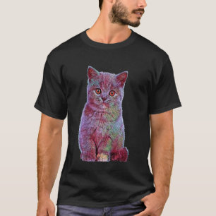 Camiseta Crianças Fluffy Kitten Melhor Gato Púrpura Cugado
