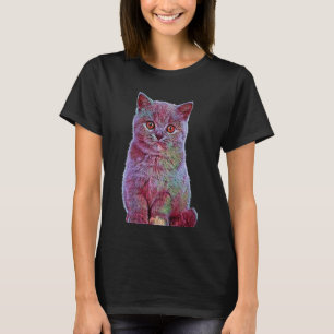 Camiseta Crianças Fluffy Kitten Melhor Gato Púrpura Cugado