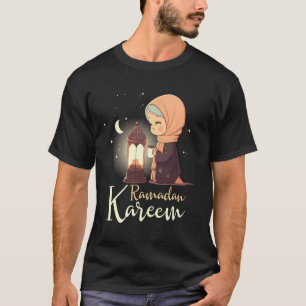 Camiseta Crianças Fofo Ramadan Mubarak Kareem para crianças