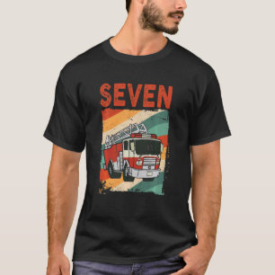 Camiseta Crianças: Fogo Bombeiro 7 de Aniversário de 7 Anos