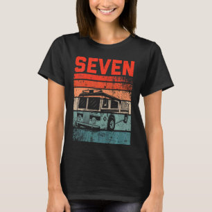 Camiseta Crianças: Fogo Bombeiro 7 de Aniversário de 7 Anos