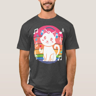 Camiseta Crianças Fones de ouvido de Música Gata Animação K