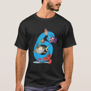 Camiseta Crianças Futuro Biólogo Marinho 6 Anos 6 Aniversár