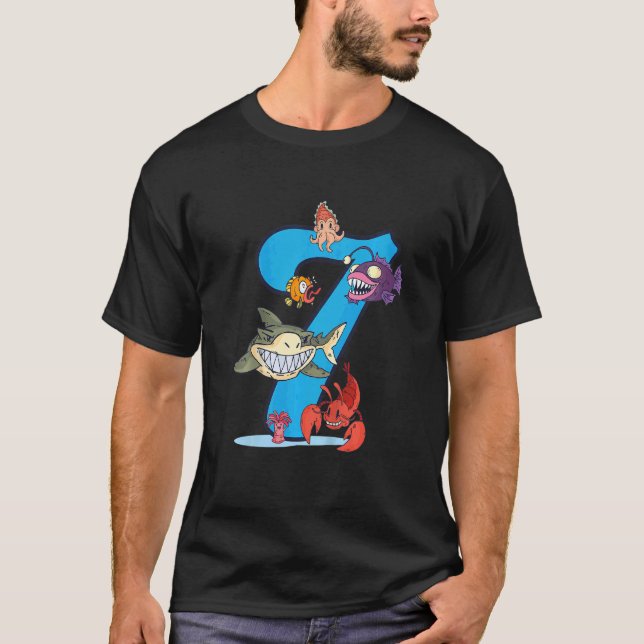 Camiseta Crianças Futuro Biólogo Marinho, 7 de 7 Anos Anive (Frente)