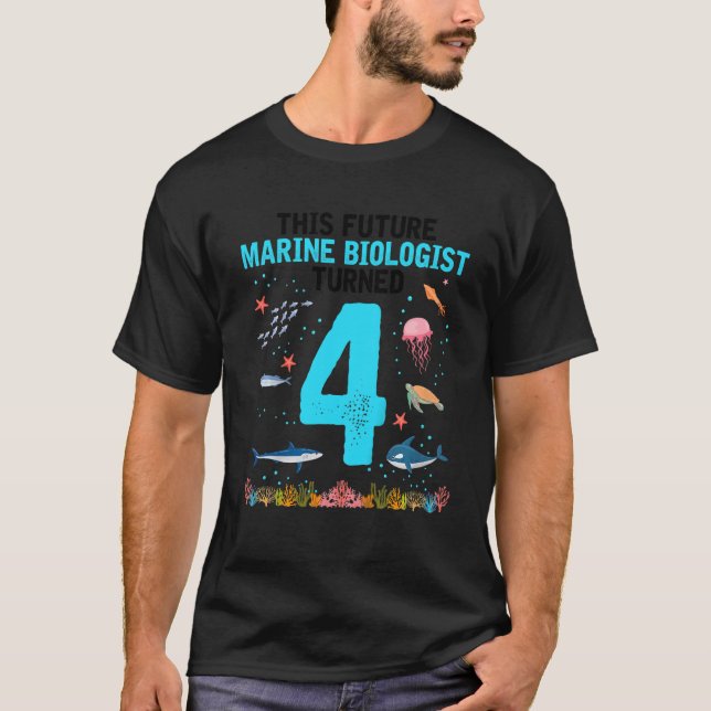 Camiseta Crianças Futuros Designs Biólogos Marinhos para o  (Frente)