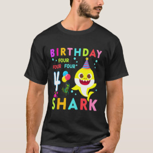 Camiseta Crianças Garota aniversário de 3 anos de Tubarão C
