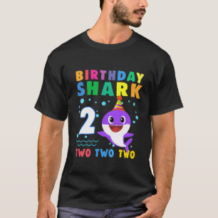 Camiseta Crianças Garota segundo aniversário de Tubarão 