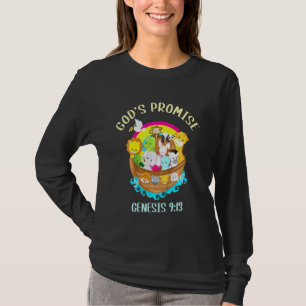 Camiseta Crianças Gênesis 913 Deuses Promete Bíblia Arco-Ír