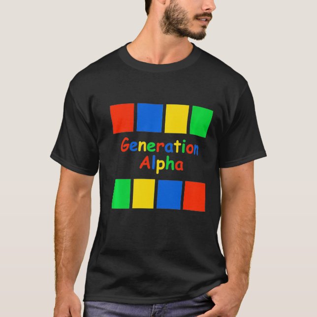 Camiseta Crianças Geração Alpha Colorida Bloqueios Premium (Frente)