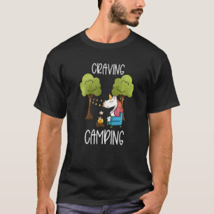 Camiseta Crianças Glamping Gear Unicorn Acampando Coisas Su