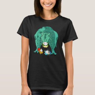 Camiseta Crianças Gnomo Trex Rawr Rex Dinosaur Comendo Hall