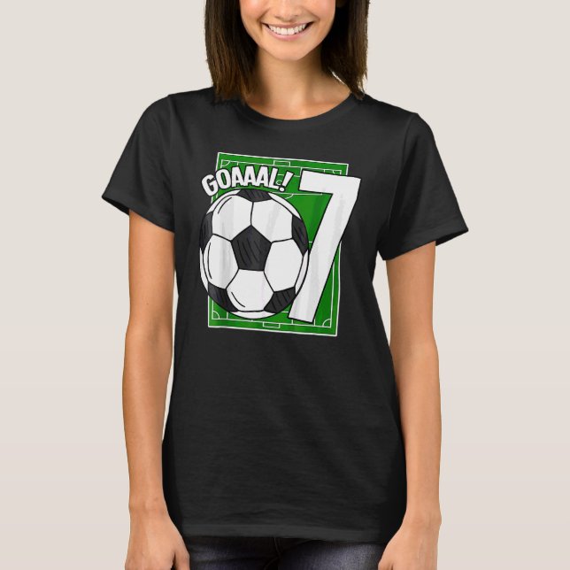 Camiseta Crianças Goaaal 7 Aniversário 7 Anos (Frente)