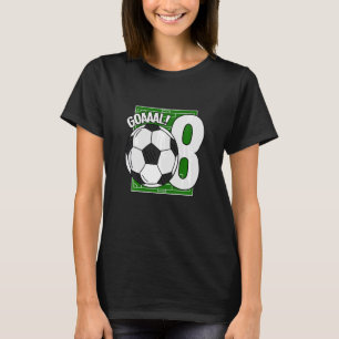 Camiseta Crianças Goaaal 8 Anos Aniversário 8 Anos Jogador