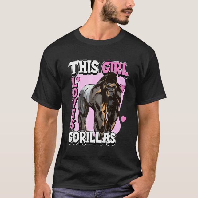 Camiseta Crianças Gorilla Quote Apes Esta Menina Ama Gorill (Frente)