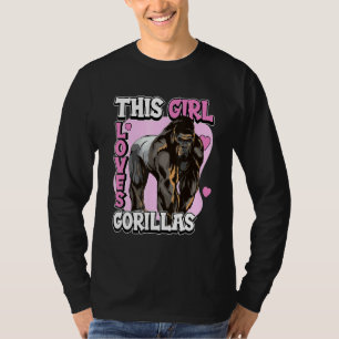 Camiseta Crianças Gorilla Quote Apes Esta Menina Ama Gorill